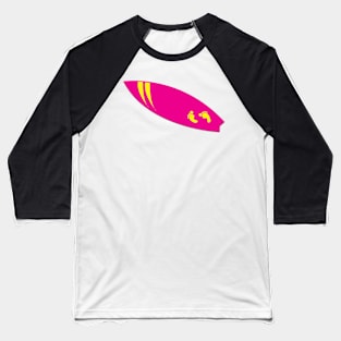 Pink Surfboard Baseball T-Shirt